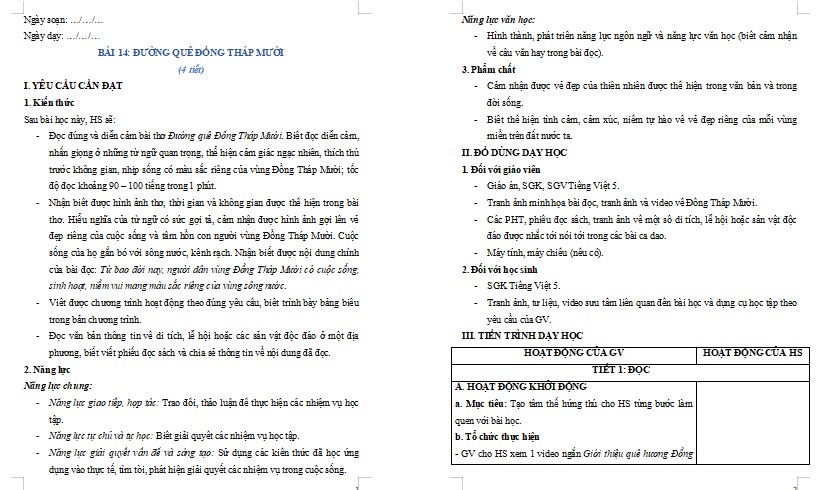 Bài 14: Đường quê Đồng Tháp Mười