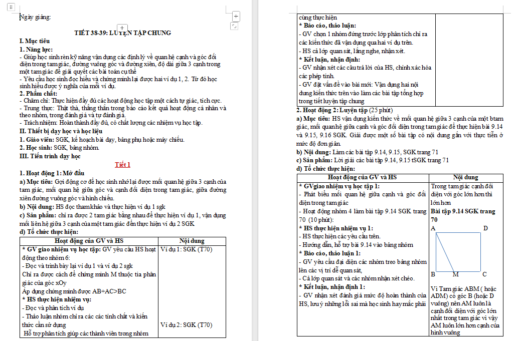 PowerPoint Toán 7 Luyện tập chung trang 71