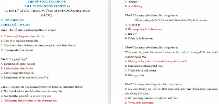 Giáo án Tiếng Việt 4: Trạng ngữ chỉ mục đích, nguyên nhân