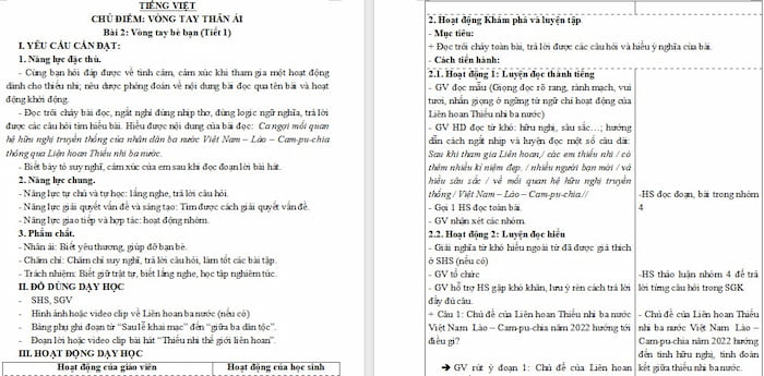 Giáo án Tiếng Việt 4: Vòng tay bè bạn