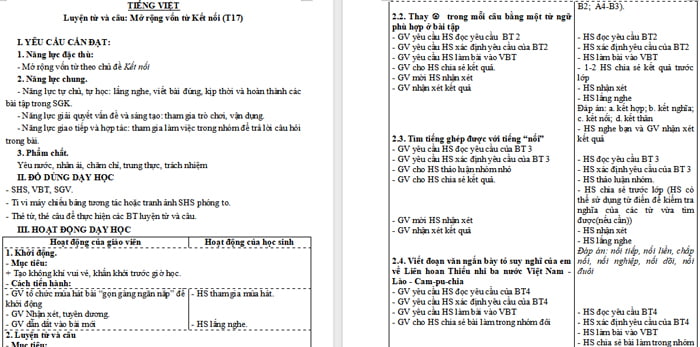 Giáo án Tiếng Việt 4: Mở rộng vốn từ Kết nối