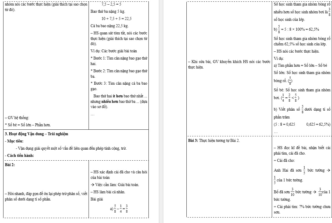 Giáo án Toán 5 Bài 91 file word