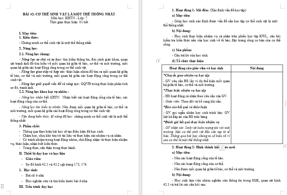 PowerPoint KHTN 7 Bài 42 Cơ thể sinh vật là một thể thống nhất
