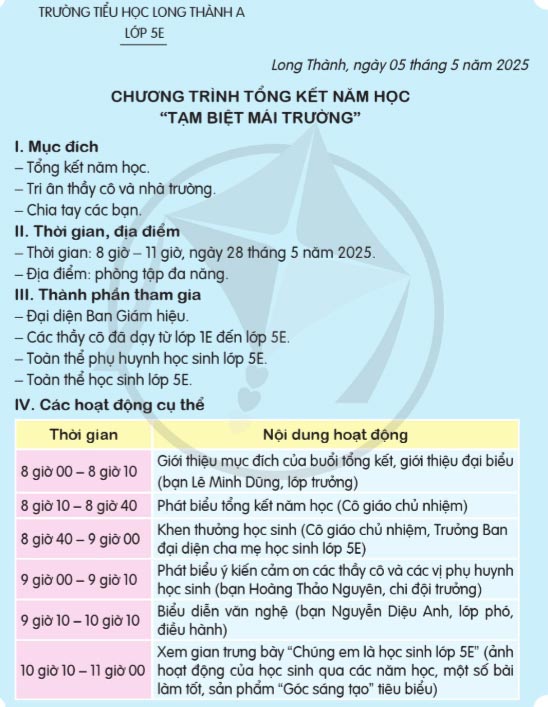 Viết chương trình hoạt động (Cách viết)