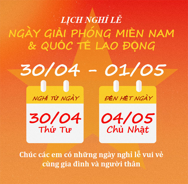 PowerPoint thông báo nghỉ lễ 30/4 và 1/5