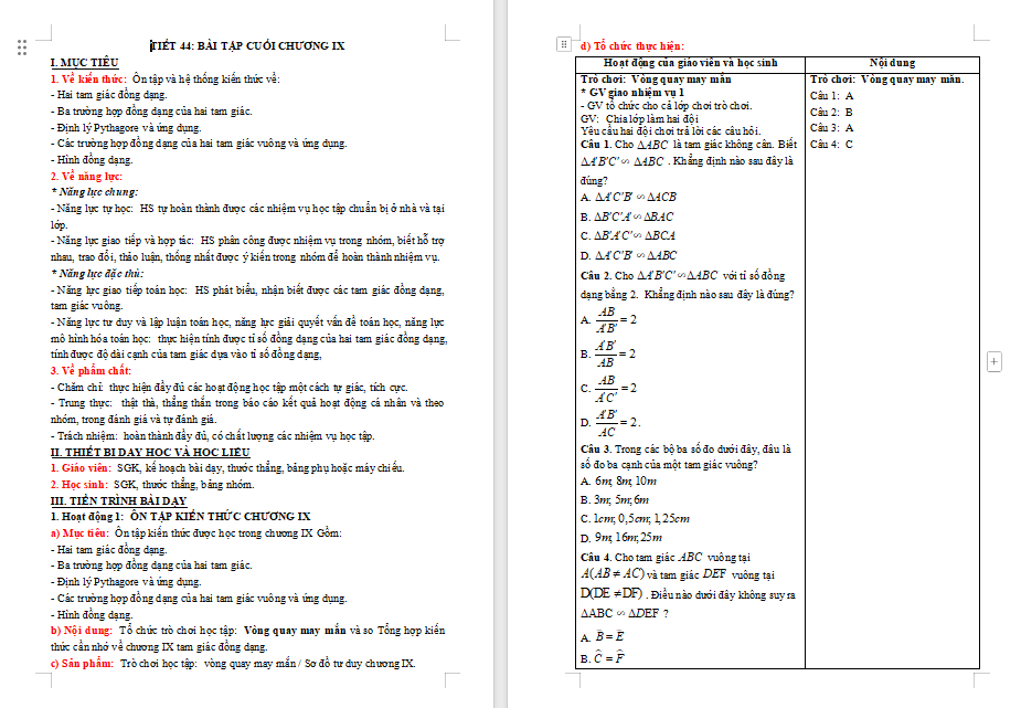 PowerPoint Toán 8 Bài tập cuối chương 9