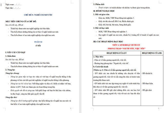 Giáo án Hoạt động trải nghiệm 5 Tuần 32