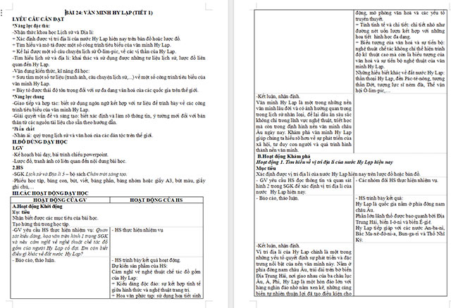 Giáo án Lịch sử - Địa lí 5 Văn minh Hy Lạp