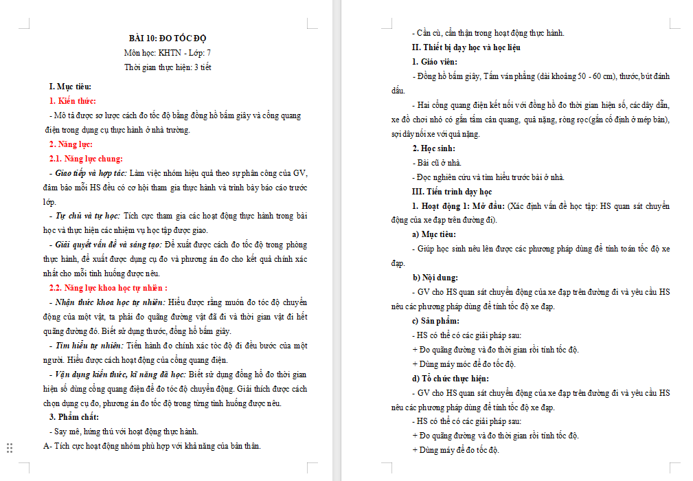 PowerPoint KHTN 7 Bài 10 Đo tốc độ