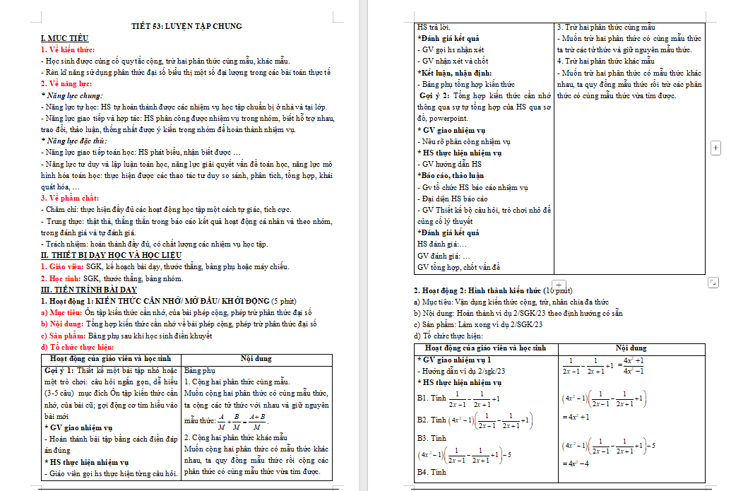  Toán 8 Luyện tập chung trang 23
