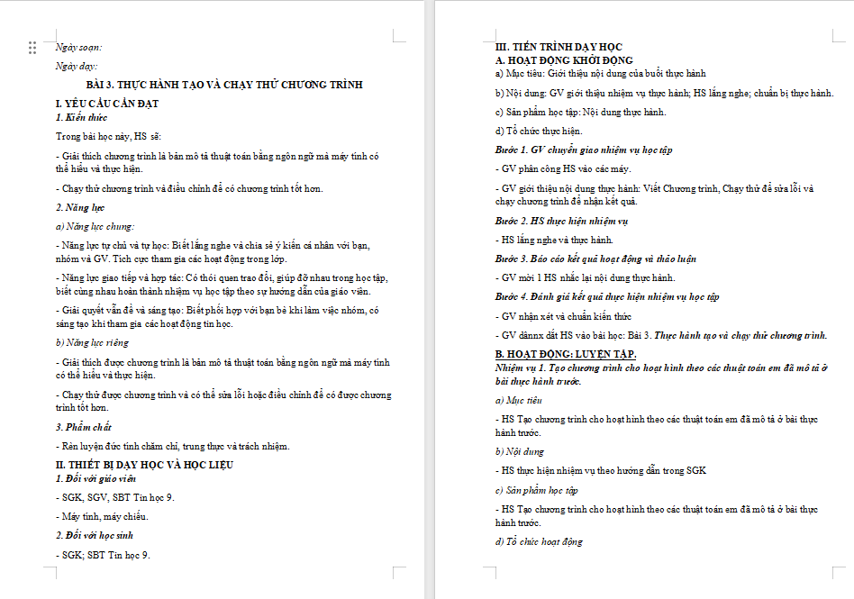 Thực hành tạo và chạy thử chương trình