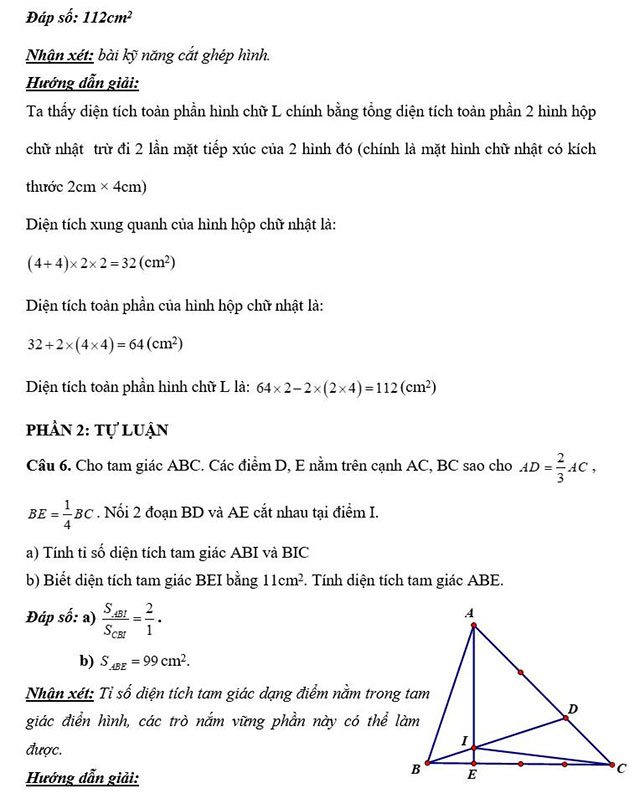 Đáp án đề thi vào lớp 6 môn Toán THCS Ngoại ngữ