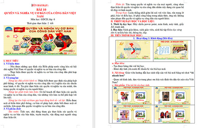 Giáo án GDCD 6 Quyền và nghĩa vụ của công dân