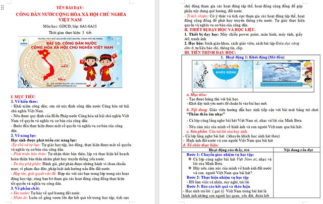 Giáo án GDCD 6 Quyền và nghĩa vụ của công dân
