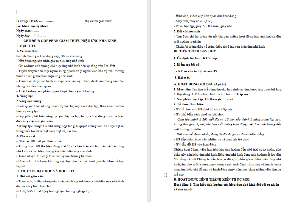 Góp phần giảm thiểu hiệu ứng nhà kính