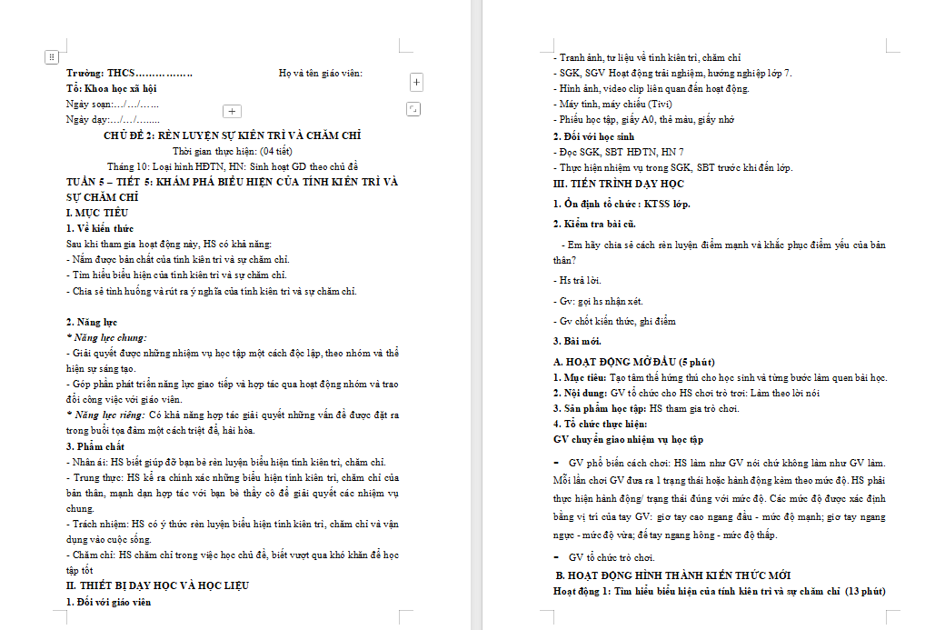 Rèn luyện sự kiên trì và chăm chỉ