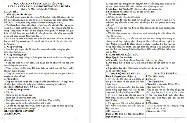 Giáo án Văn 6 Bài 1: Bài học đường đời đầu tiên