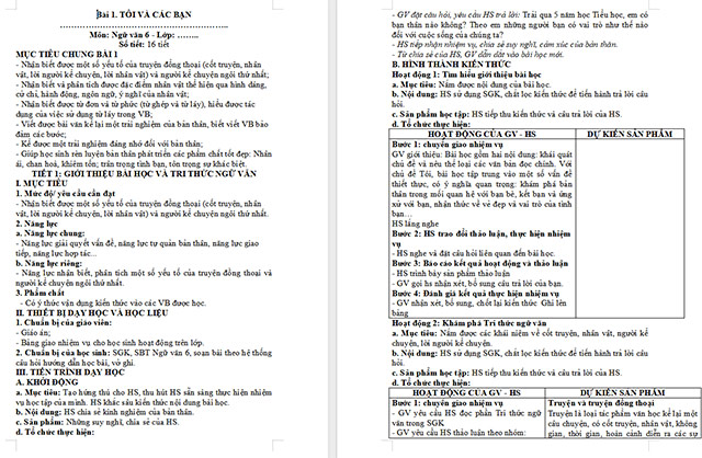 Giáo án Văn 6 Bài 1: Tri thức ngữ văn