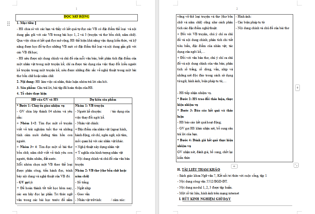 Ngữ văn 7 Bài 3 Đọc mở rộng