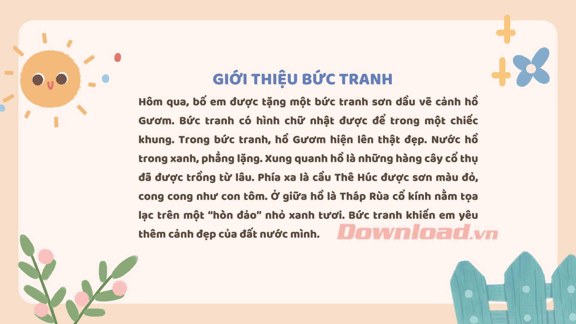 Giới thiệu tranh em tự vẽ về đề tài yêu thích