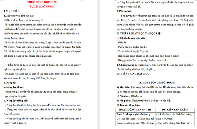 Giáo án Văn 6 Sự tích Hồ Gươm