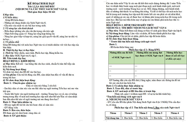 Giáo án Văn 6 Bài mở đầu