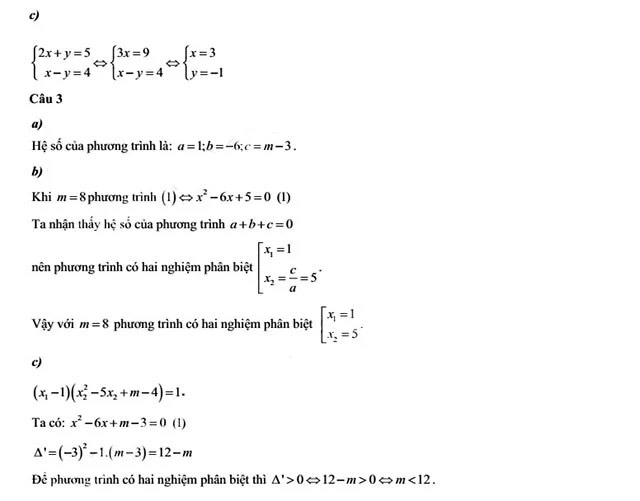 Đáp án đề thi vào lớp 10 môn Toán Bạc Liêu năm 2025 - 2026