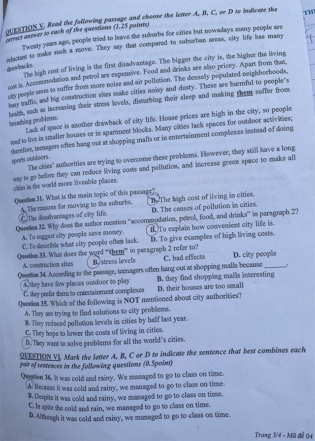 Đề thi vào lớp 10 môn Tiếng Anh năm 2025 - 2026 Lai Châu