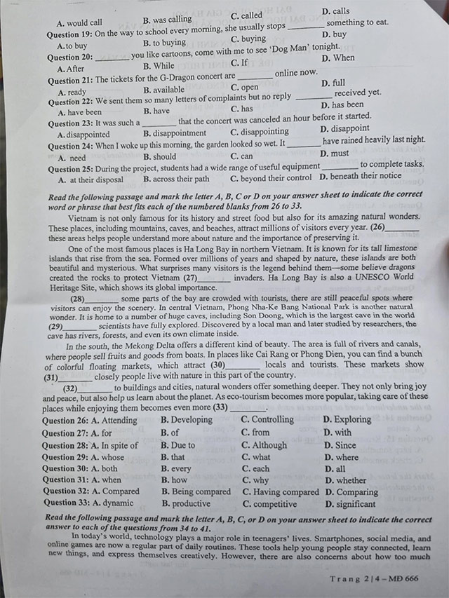 Đề thi vào 10 chuyên Khoa học Xã hội và Nhân văn môn Tiếng Anh 2025