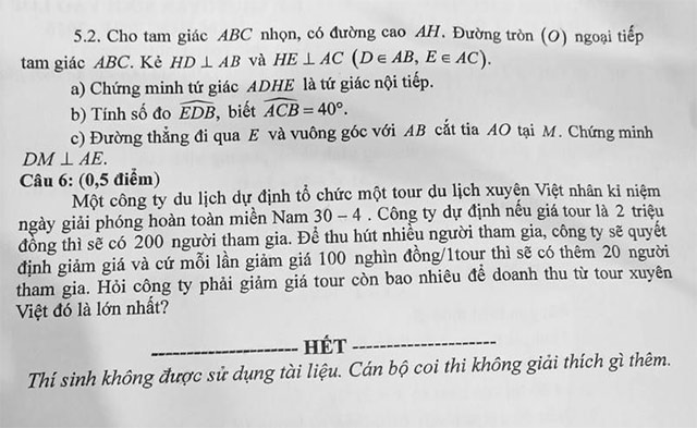 Đề thi vào lớp 10 môn Toán năm 2025 - 2026 Lai Châu