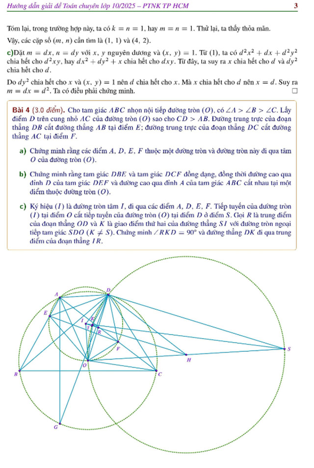 Đáp án đề thi vào 10 môn Toán Chuyên PTNK