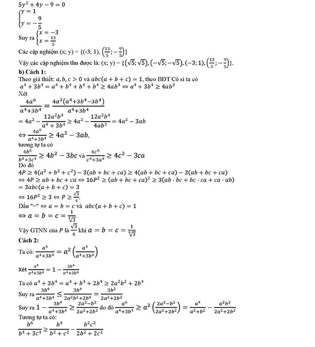 Đáp án đề thi vào 10 Toán Chuyên Bạc Liêu