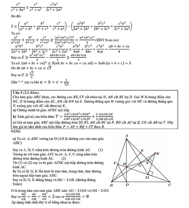 Đáp án đề thi vào 10 Toán Chuyên Bạc Liêu