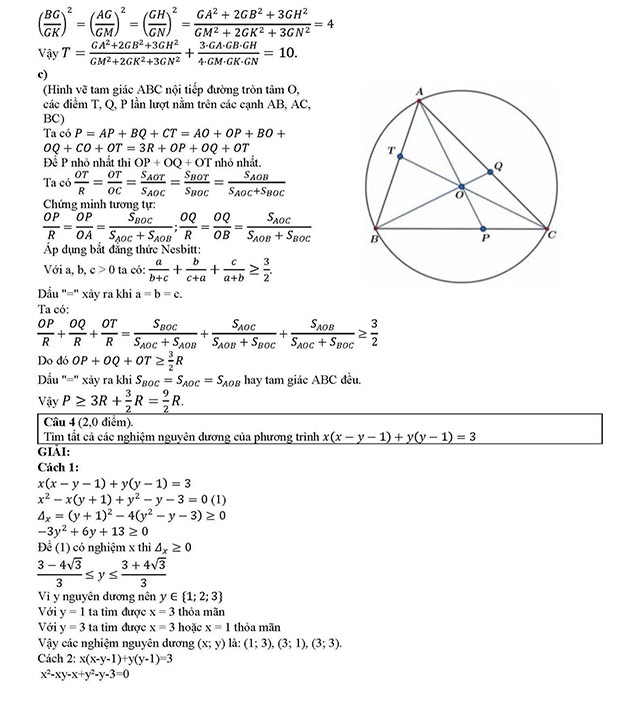 Đáp án đề thi vào 10 Toán Chuyên Bạc Liêu