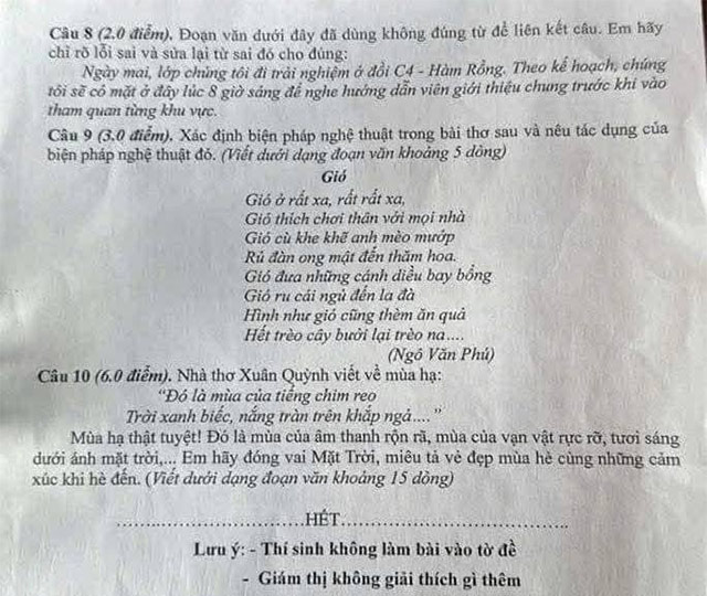 Đề thi vào lớp 6 môn Tiếng Việt Trần Mai Ninh năm 2025 - 2026