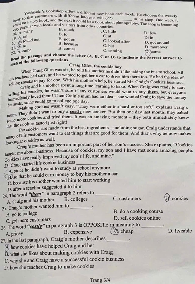 Đề thi vào lớp 10 môn Tiếng Anh Đồng Nai năm 2025