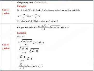 Đáp án Bình Dương