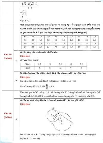 Đáp án Bình Dương