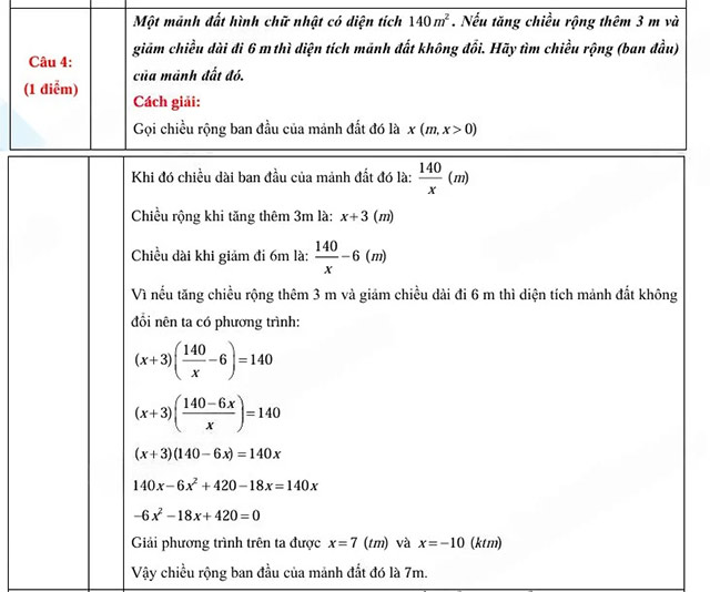 Đáp án đề vào 10 môn Toán Quảng Trị