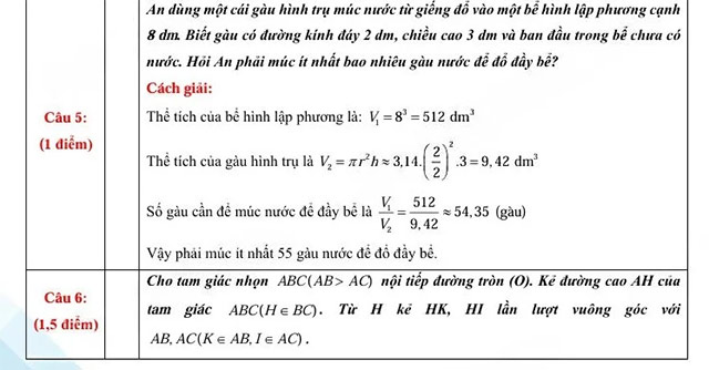 Đáp án đề vào 10 môn Toán Quảng Trị
