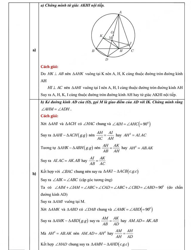Đáp án đề vào 10 môn Toán Quảng Trị