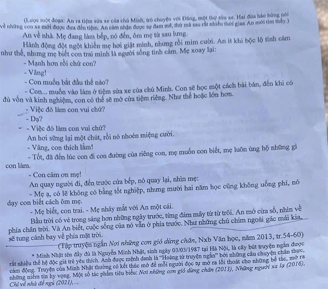 Đề thi vào lớp 10 môn Văn Đồng Nai