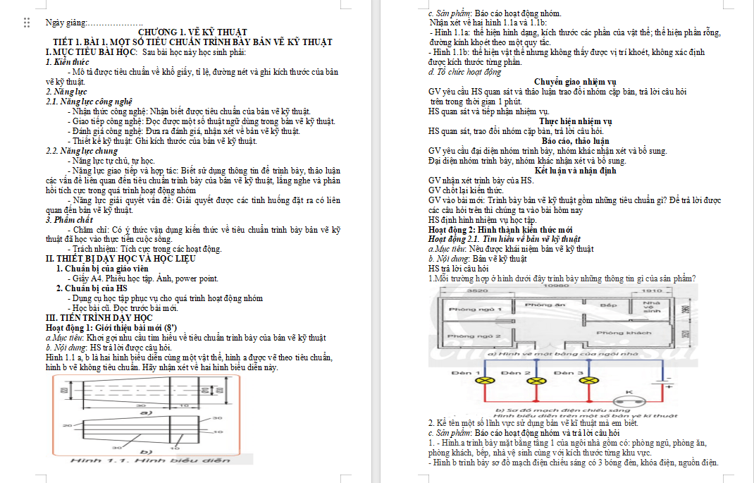  Một số tiêu chuẩn trình bày bản vẽ kĩ thuật