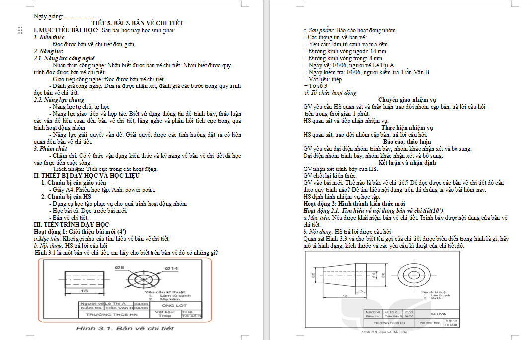 Bản vẽ chi tiết