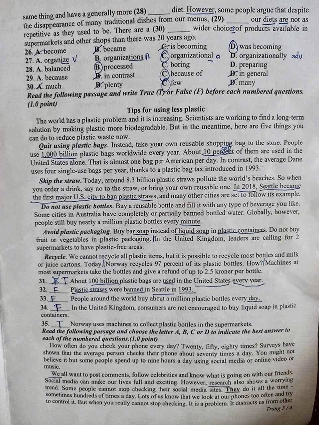 Đề thi vào lớp 10 môn Anh Sóc Trăng năm 2025