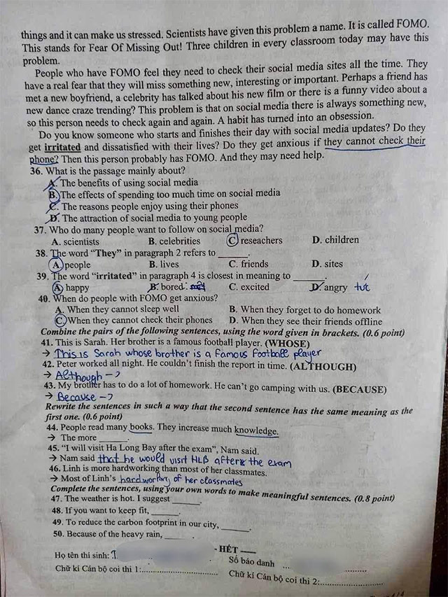 Đề thi vào lớp 10 môn Anh Sóc Trăng năm 2025