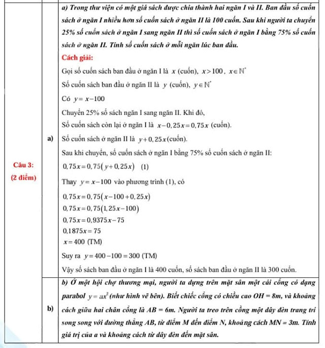 Đề thi vào lớp 10 môn Toán Thái Bình 2025