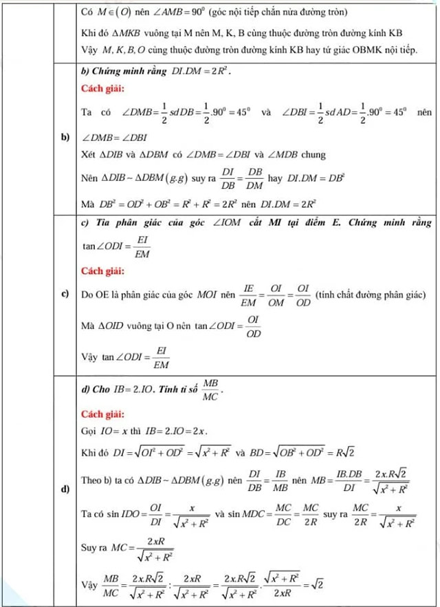 Đề thi vào lớp 10 môn Toán Thái Bình 2025