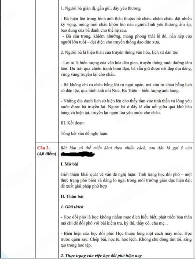 Đáp án đề thi vào 10 Văn THPT Chuyên Kiên Gian