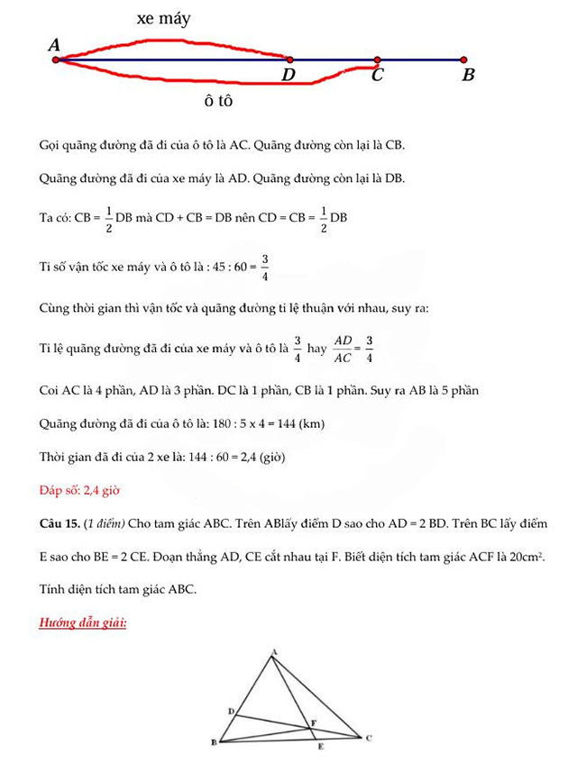 Đáp án đề thi vào lớp 6 môn Toán Nguyễn Tất Thành